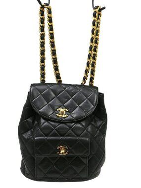 Chanel Black Lambskin Large Duma Backpack NQ09406